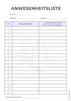 Vorschau - Anderer Materialtyp - Anwesenheitsliste Elternabend – Unterschriftenliste Eltern – Vorlage Schule : Klassenliste PDF 📝 - Deckblatt