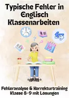 Vorschau - Arbeitsblätter - Typische Fehler in Englisch-Klassenarbeiten – Fehleranalyse & Korrekturtraining | Klasse 8–9 mit Lösungen - Deckblatt