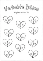 Vorschau - Poster - Verliebte Zahlen MERKBLATT (Mathe Klasse 1) - Seite 1