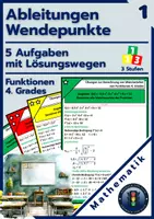 Vorschau - Arbeitsblätter - Wendepunkte Fkt. 4. Grades | Aufgaben + Lösungen - KAUFEN - Deckblatt