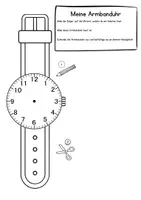 Vorschau - Arbeitsblätter - Meine Armbanduhr - Uhr basteln - Uhr lesen lernen - Deckblatt