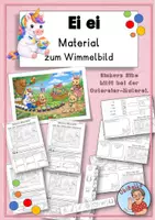 Vorschau - Arbeitsblätter - Buchstabe Ei ei: Material zum Wimmelbild - Deckblatt