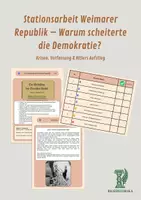 Vorschau - Arbeitsblätter - Stationsarbeit Weimarer Republik – Warum scheiterte die Demokratie? (Krisen, Verfassung & Hitlers Aufstieg) - Deckblatt