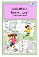 Vorschau - Stundenentwürfe - Leichtathletik : Teamwettkampf laufen, springen, werfen - Deckblatt
