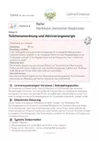 Vorschau - Stundenentwürfe - Teilchenumordnung und Aktivierungsenergie (Chemie Kl. 8) - Seite 1