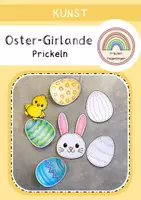 Vorschau - Mal- und Bastelvorlagen - Ostergirlande prickeln – Bastelvorlage für Kindergarten, Vorschule & Grundschule - Deckblatt
