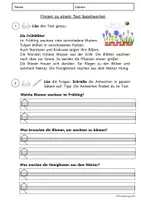 Vorschau - Arbeitsblätter - Leseverstehen | Sätze schreiben | Im Frühling | Klasse 2/3 - Seite 2