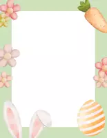 Vorschau - Mal- und Bastelvorlagen - Ostern Frühling Rahmen Blanko für Zeichnungen oder Gedichte - Deckblatt