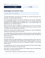 Vorschau - Unterrichtsreihen - Lesekompetenz A2+ – Krimi mittel + | Schweigen hat seinen Preis (Band 5) - 7./8. Klasse / Schulstufe - Seite 1
