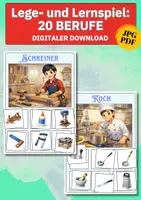Vorschau - Arbeitsblätter - Berufe kennenlernen – Legespiel mit 120 Karten und 20 Spieltafeln für Grundschule - Deckblatt