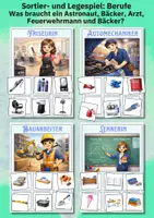 Vorschau - Arbeitsblätter - Berufe kennenlernen – Legespiel mit 120 Karten und 20 Spieltafeln für Grundschule - Seite 1