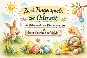 Vorschau - Bildkarten - Zwei Fingerspiele zur Osterzeit – Kita & Kindergarten - Deckblatt