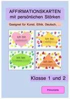 Vorschau - Mal- und Bastelvorlagen - Affirmationskarte mit persönlichen Stärken (Klasse 1 und 2) - Deckblatt