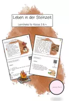 Vorschau - Stationenlernen - Lerntheke: "Leben in der Steinzeit" (3x differenziert) - Deckblatt