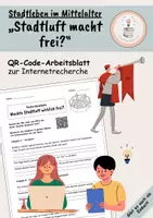 Vorschau - Arbeitsblätter - „Stadtluft macht frei?“ - QR-Code-Arbeitsblatt zur Internetrecherche - Deckblatt