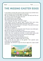 Vorschau - Arbeitsblätter - Reading Comprehension: The Missing Easter Eggs - Seite 1