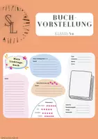 Vorschau - Arbeitsblätter - Buchvorstellung, Lieblingsbuch, Vorlesen - Deckblatt