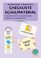 Vorschau - Poster - Merkhilfe Organisationshilfe für Schulmaterial - Deckblatt