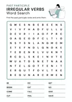 Vorschau - Arbeitsblätter - Past Participle Irregular Verbs Word Search Worksheet - Deckblatt