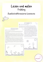 Vorschau - Arbeitsblätter - Lesen und malen Frühling, Leseverständnis, 2fach differenziert, 3. und 4. Klasse - Deckblatt