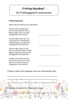 Vorschau - Arbeitsblätter - Arbeitsblatt „Frühlings Begrüßung“ – Ein Frühlingsgedicht untersuchen (Klasse 5–6; DaZ-geeignet, inkl. Lösung) - Deckblatt