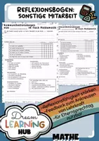 Vorschau - Anderer Materialtyp - SONSTIGE MITARBEIT - Kommunikationsbogen (Mathe) - Deckblatt