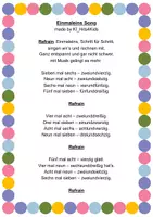 Vorschau - Arbeitsblätter - Einmaleins‑Material: Songtext, Spiele und Übungsblätter - Seite 2