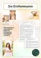 Vorschau - Arbeitsblätter - Die Erstkommunion/ Kommunionsvorbereitung - Deckblatt