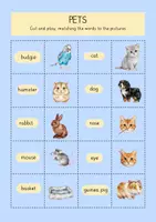 Vorschau - Spiele - Matching game „Pets“ Englisch Klasse 3 - Deckblatt