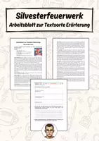 Vorschau - Arbeitsblätter - Silvesterfeuerwerk - Arbeitsblatt zur Textsorte Erörterung - Deckblatt