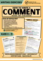 Vorschau - Arbeitsblätter - Comment Writing: Eigene Meinung überzeugend formulieren | Planungshilfe, 5 Übungsformate, 30 Aufgaben, 60 Themen, KI-Feedback | Klasse 9–10 - Deckblatt