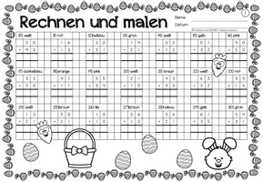 Vorschau - Stationenlernen - Rechen-Mal-Blätter - Addition Zahlenraum bis 100 (Ostern) - Seite 3