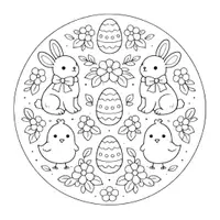 Vorschau - Mal- und Bastelvorlagen - Mandala Ostern Ausmalbilder (50 Malvorlagen) - Seite 1