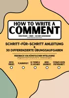 Vorschau - Arbeitsblätter - Comment Writing: Eigene Meinung überzeugend formulieren | Planungshilfe, 5 Übungsformate, 30 Aufgaben, 60 Themen, KI-Feedback | Klasse 9–10 - Seite 1