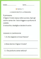 anteprima - Serie di lezioni - Signor Criceto e la primavera. Attività di italiano - Pagina 1