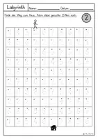 Vorschau - Arbeitsblätter - Zahlenlabyrith, Ziffern schreiben, Nachspuren, Schreibkurs - Seite 3