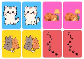 Voorbeeld - Matching cards thema 'Katten' - Pagina 1
