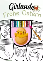 Vorschau - Mal- und Bastelvorlagen - Wimpelkette / Girlande Ostern – Frühlingsmotive zum Ausmalen (Klasse 1/2 & Kita) - Deckblatt