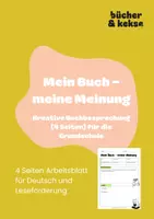 Vorschau - Arbeitsblätter - Kreative Buchbesprechung (4 Seiten) - Deckblatt