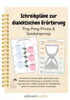 Vorschau - Arbeitsblätter - Schreibplan zum Ping-Pong-Prinzip & Sanduhrprinzip – dialektische Erörterung - Deckblatt