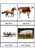 Vorschau - Bildkarten - Bildkarten: Tiere auf dem Bauernhof (Montessori 3-Teile-Karten) - Seite 1