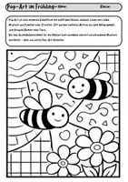 Vorschau - Arbeitsblätter - Pop Art im Frühling – Ausmalbilder & Weitermalbilder - Seite 3