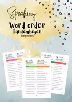 Vorschau - Aufgabenkarten - Word order - Tandembögen - Speaking - Satzstellung Englisch - Deckblatt
