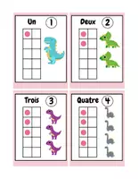 Aperçu - Jeux - cartes à compter jusqu'à 10, thème dinosaures - Page 1