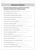 Vorschau - Arbeitsblätter - Satzarten erkennen - Deckblatt