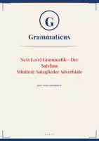 Vorschau - Unterrichtsreihen - Mini‑Tests & Lernzielkontrollen – Satzglieder & Adverbiale Bestimmungen 6 Tests mit Lösungen · 5./6. Klasse Deutsch · Subjekt · Objekte · Adverbiale - Deckblatt