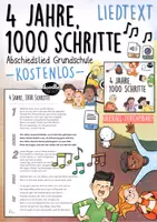 Vorschau - Arbeitsblätter - Abschiedslied Grundschule – Lied „4 Jahre, 1000 Schritte“ + kreative Materialien - Seite 1