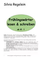 Vorschau - Arbeitsblätter - Reimwörter, aus: Frühlingswörter lesen & schreiben - ab Kl. 1 - Deckblatt