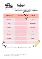 Vorschau - Arbeitsblätter - Brückenwort-Rätsel zum Thema Schule - Seite 1