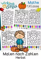 Vorschau - Arbeitsblätter - Malen nach Zahlen: Herbst (Anfangsunterricht) - Deckblatt